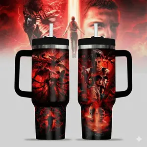 Stranger Things TV Series 40oz, 20oz Tumbler With Handle, 40oz Large Handle Mug, Hot & Cold Insulated Cup