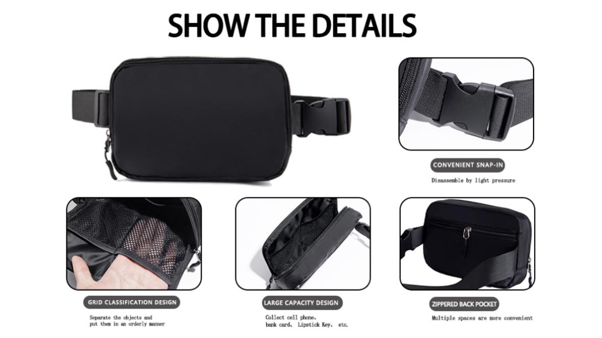 Belt Bag Trendy Stylish Fanny Pack for Women, Luxurious Belt Bag Bum Bag Crossbody Bag Multi-Functional for Workout Gym Running Daily Use, Simple Solid Chic Gift