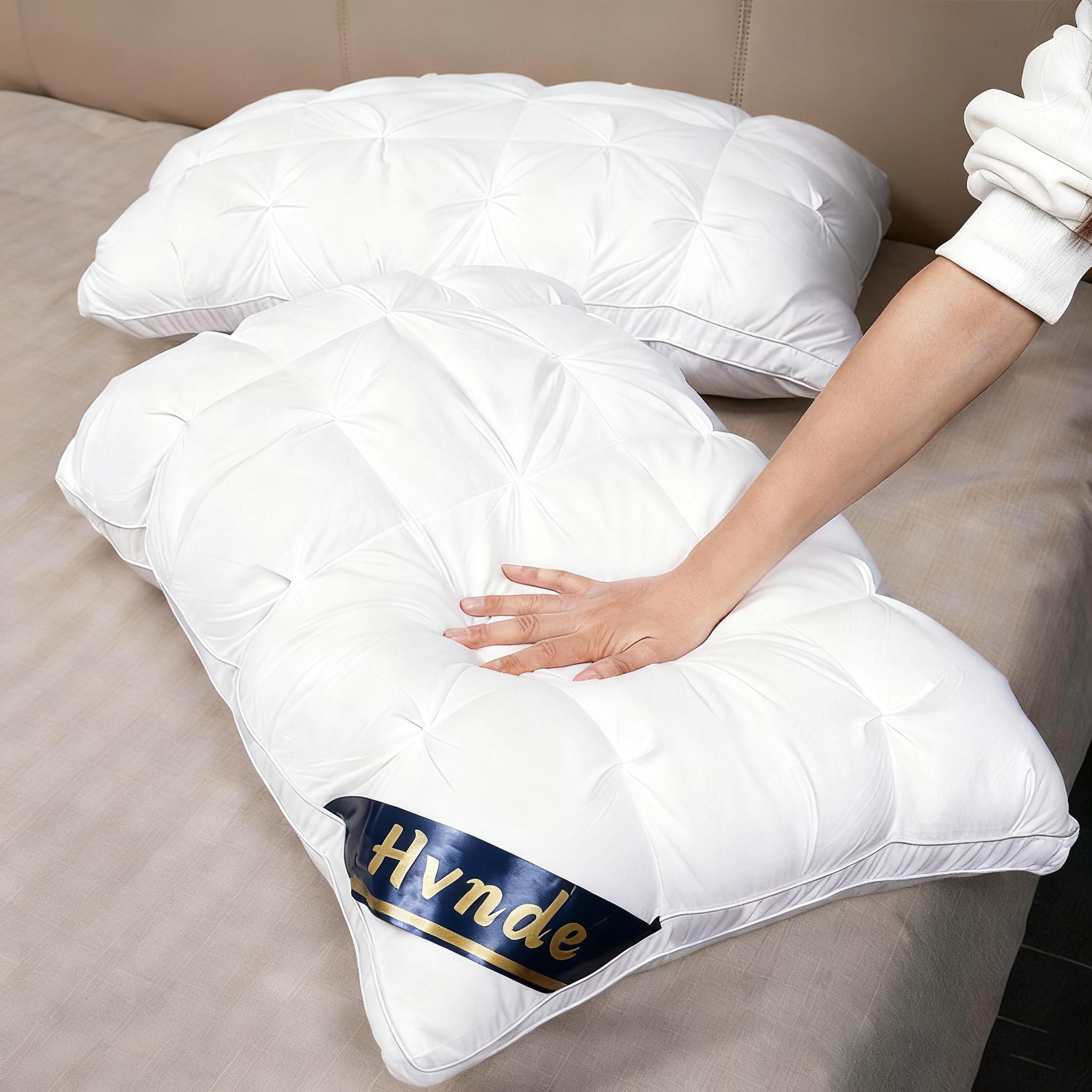 Luxury Hotel Quality Pillow DeepS leep Neck Support  Corefor All Seasons  Hypoallergenic PolyesterCover Suitable for Side SleepingSupine Sleeping Prone Sleeping Microfiber Filling【Valentine's Day gifts】