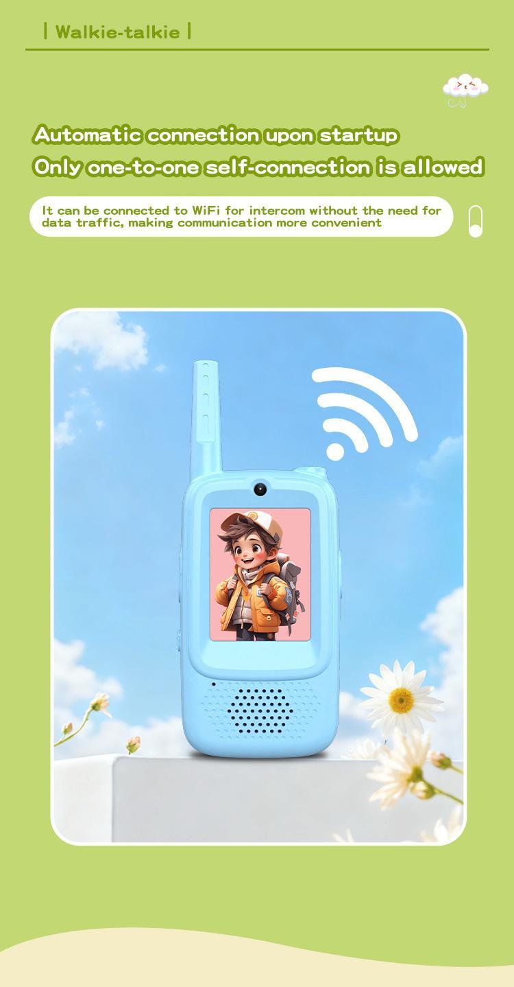 Video Walkie Talkies for Kids, Handheld 2 Pack Rechargeable Video Intercom Kids Walkies Talkies, Indoor Outdoor Toys for Family Games, Outside, Camping, Hiking for Boys Girls Ages 3 12, Christmas gift, Birthday gift, New year gift