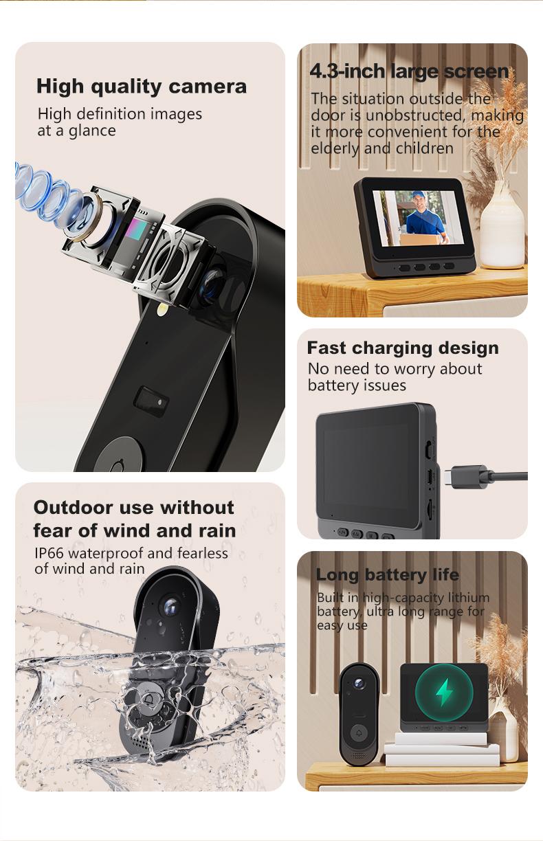 X8 Video Doorbell with Screen, No WiFi Needed, Local Storage, Waterproof & No Subscription Required