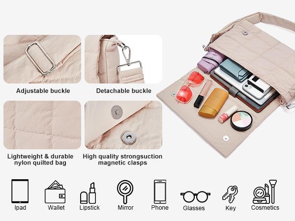 CLUCI HolidayHaul New Collection Puffer Shoulder Bag Crossbody Purse for Women Large Lightweight Cotton Padded Hobo Tote Bag Shopping Bag Gift - Luxury CLUCI HolidayHaul New Collection Puffer Shoulder Bag Crossbody Purse for Women Large Lightweight Cotton Padded Hobo Tote Bag Shopping Bag Gift - Luxury