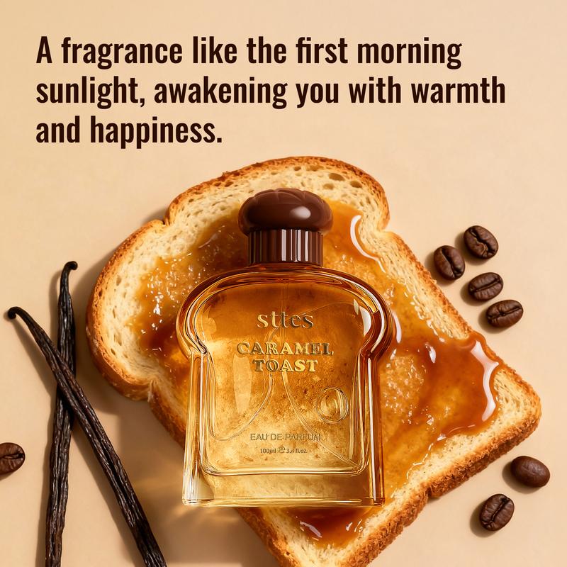 Sttes Caramel Toast Eau de Parfum, Warm Gourmand Fragrance with Vanilla, Coffee, Chocolate Notes, 100ml