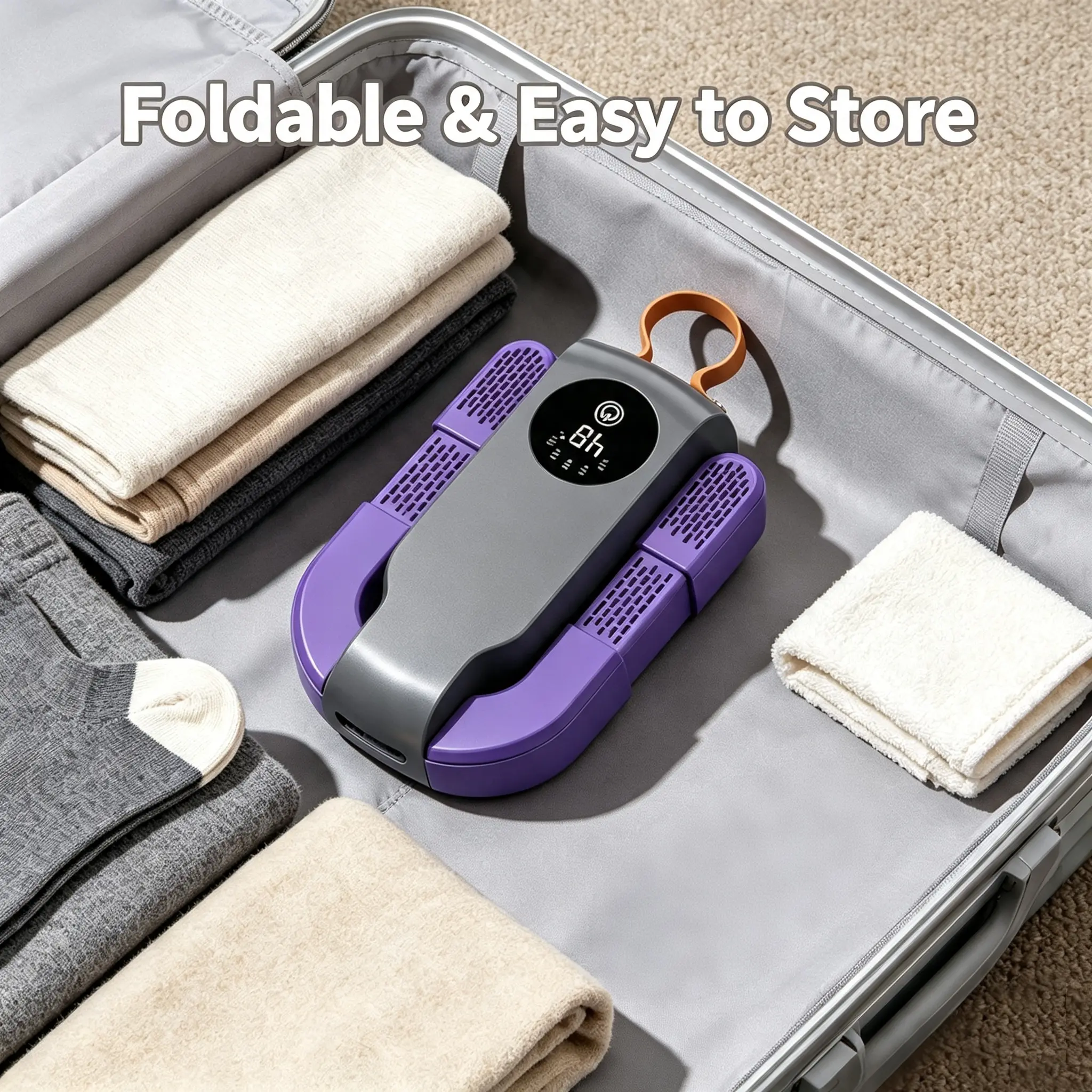 Travel Portable Shoe Dryer with Adjustable Timer for Sneakers, Boots & Slippers
