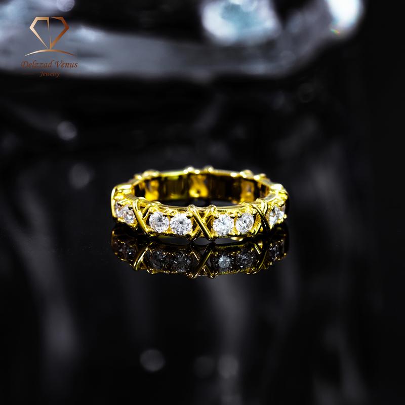 Delzzad S925 VVS Synthetic Moissanite Cross Eternity Ring Gift For Wedding Anniversary Delzzad S925 VVS Synthetic Moissanite Cross Eternity Ring Gift For Wedding Anniversary