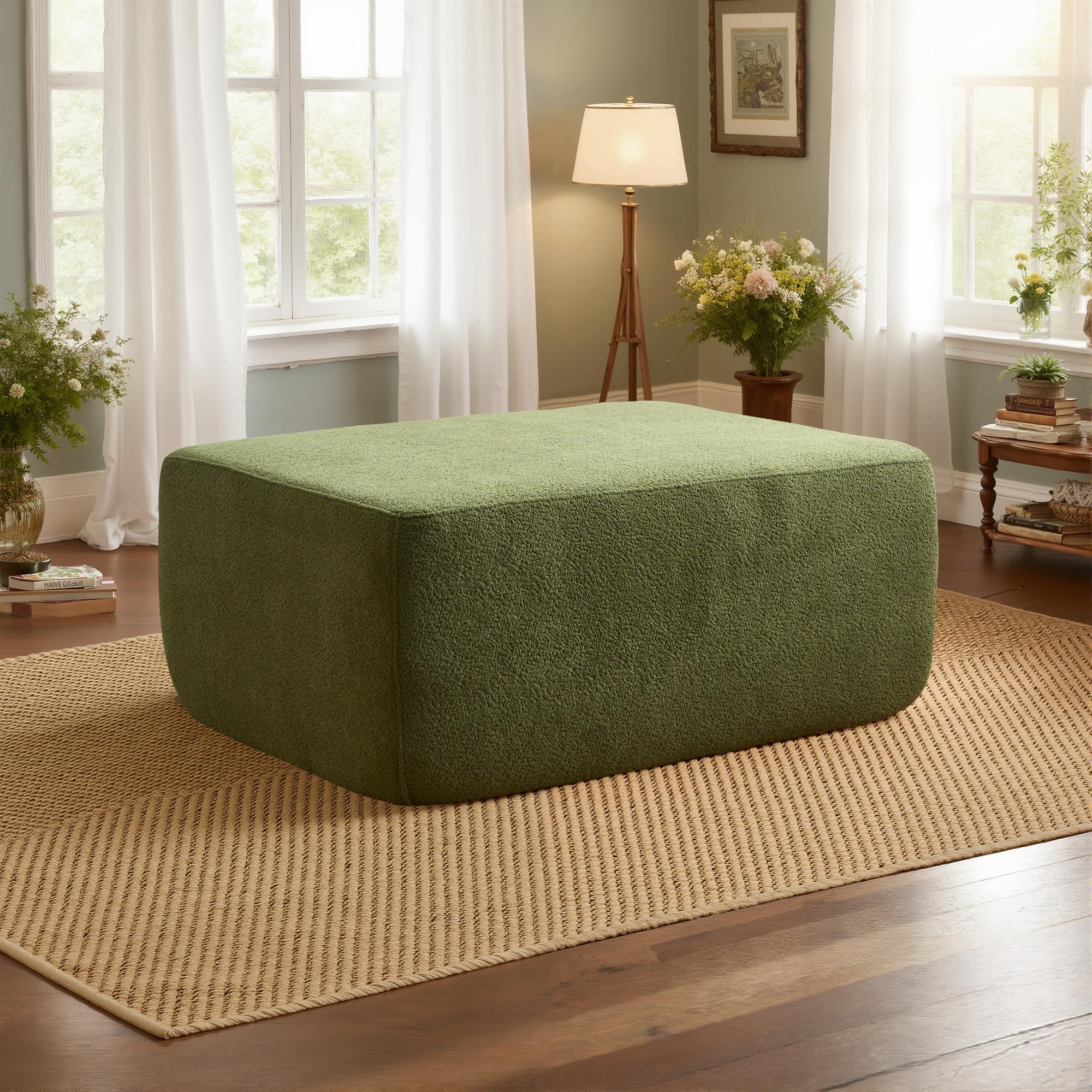 【Stock Up Sale】Ovios 37" Plush Corduroy Cloud Velvet Boneless Ottoman for Sofa Couch, Ottoman Foot Rest, End of Bed Bench, Storage Chest, Load 660 lb, for Living Room, Bedroom, Entryway