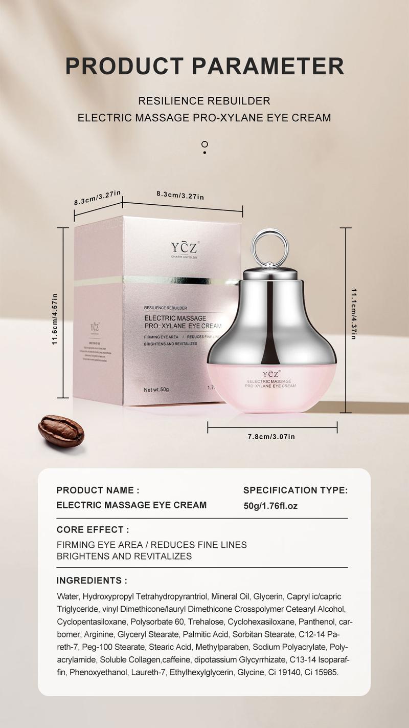 YCZ Instant Eye Renewal Kit | Electric Massage Eye Cream & Caffeine Eye Maskfor Hydration, Depuffing & Fine-Line Smoothing