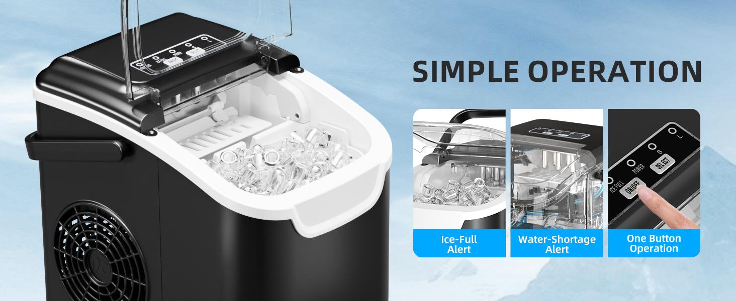 Antarctic Star Countertop Ice Maker Portable Ice Machine with Handle, 26Lbs/24H, Self-Cleaning Ice Makers, 9 Ice Cubes/6 Mins for Home Kitchen Bar Party, Black. Antarctic Star Countertop Ice Maker Portable Ice Machine with Handle, 26Lbs/24H, Self-Cleaning Ice Makers, 9 Ice Cubes/6 Mins for Home Kitchen Bar Party, Black.