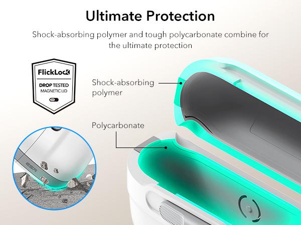ESR for AirPods Pro 3 & AirPods Pro 2/1 Case, AirPods 4 Case, MagSafe Compatible, Magnetic Lid Lock, Drop-Proof Protection Cover with Lanyard, Pulse Series