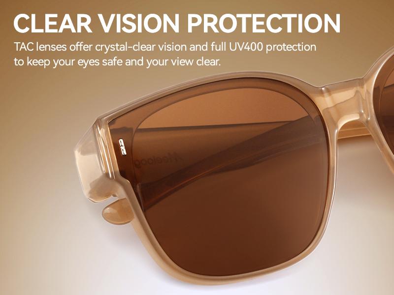 Meeloog Night Vision & Glasses Large Polarized Fit Over Glasses Sunglasses For Women Men with TAC Lens, UV400 Protection Coating, , Oversized Trendy Square Shades For Driving Riding ST0110