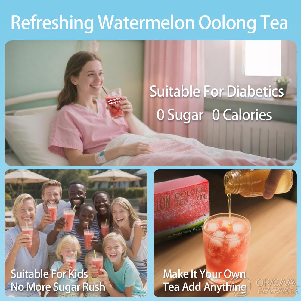 Watermelon Oolong Tea 50g (5g×10pack) With Watermelon Dragon Fruit Apple Strawberry Real Fruit Inside