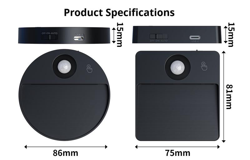 Human Body Sensor Small Ground Light Stair Step Floor Lamp Battery Powered No Wiring LED Footlight Automatic Night Light with USB Charging