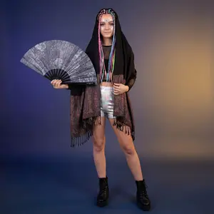 Rave Baby Starter Kit Raver Pashmina and Fan Combo - Lightweight & Breathable Scarf for Comfort and Versatility - Perfect for Any Outfit