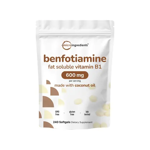 Micro Ingredients Vitamin B1 Benfotiamine, 240 Coconut Oil Softgels