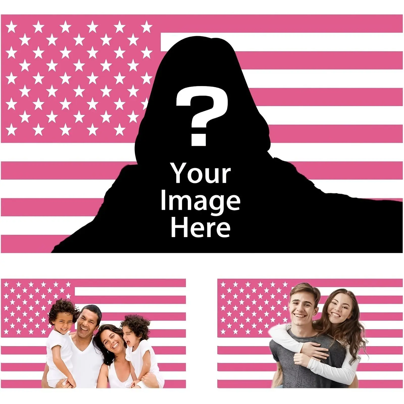Eyesoul Custom Pink America Flag Personalized Flags Design Your Image Funny Tapestry Poster For Decorate Clubs Concerts Bars University Dormitories Bedrooms father's day gifts,gifts boyfriend,gifts for girl adults，Room commemorative decoration Boho Shabby