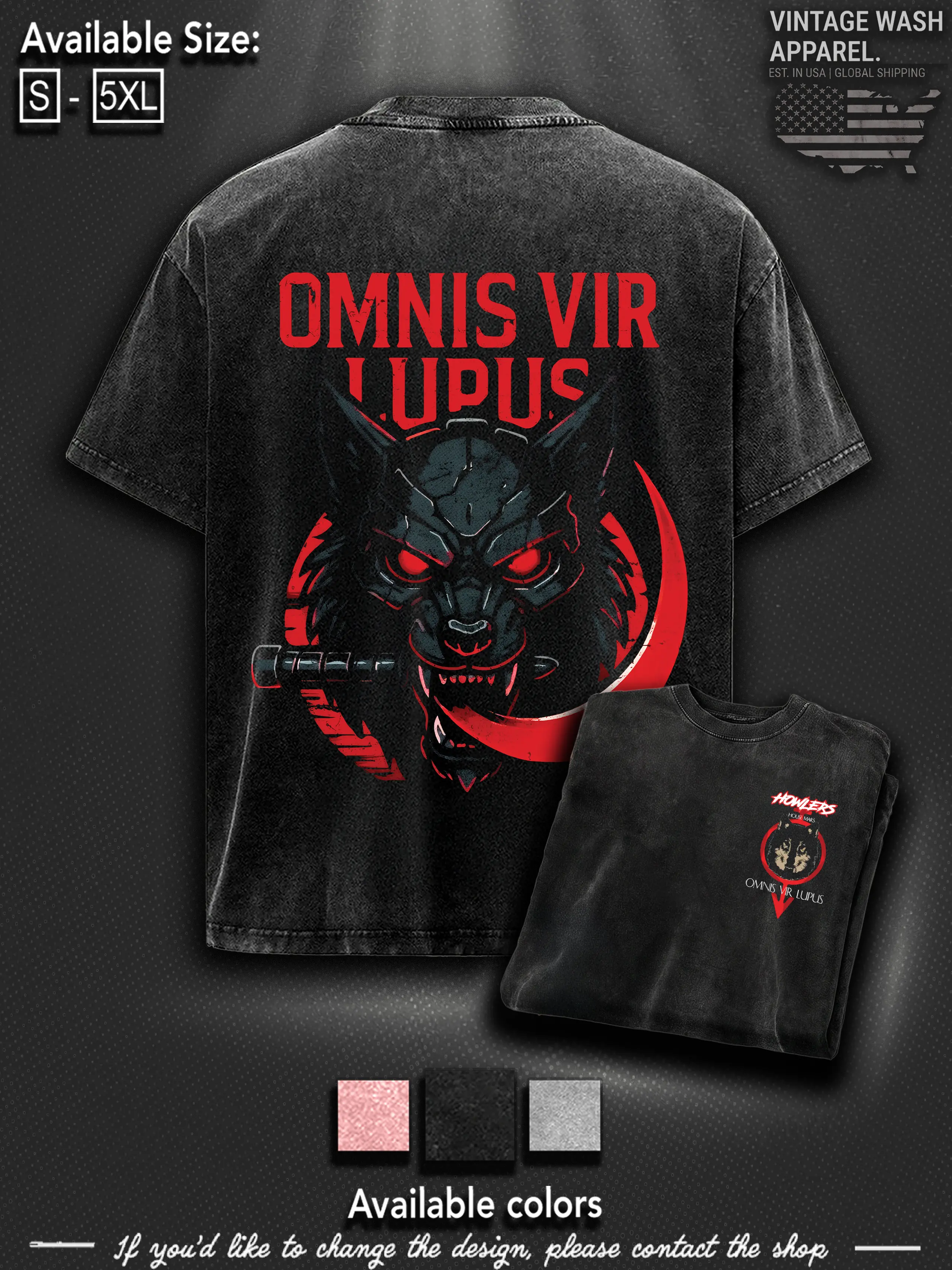 Red Rising Howler T-shirt Tanktop | Fantasy Design | Washed Tshirt Tanktop 2 Sided graphic merch Menswear Tee streetwear Top Casual graphic t-shirts