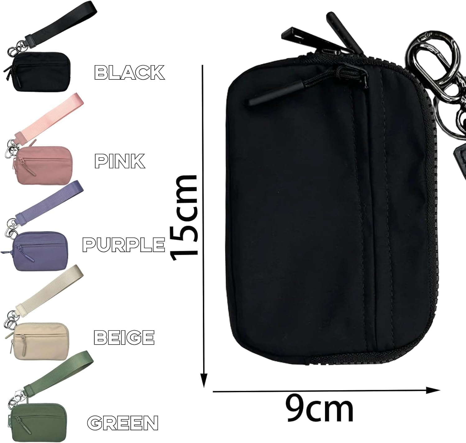 Waterproof Nylon Wristlet Wallet – Compact & Multi-Functional Card Holder, Coin Purse & Keychain for Women, Perfect for Travel, Everyday Use & Organization