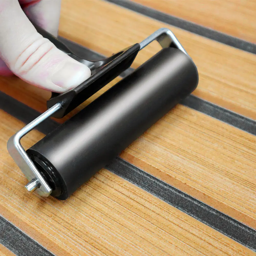 KXKZREN 4-inch Ergonomic Installation Tool for Boat Flooring & Wallpaper, Smooth Hand Roller Minimizing Hand Fatigue & Preventing Peeling Edges, Rubber Wheel, Installing Rv Flooring, Marine Deck Safe, Boat Decks, Minimizes Hand Fatigue