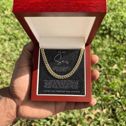 To My Son Gift I Closed My Eyes Gold Initial Necklace Adjustable Waterproof Stainless Steel Gift For Son Birthday Or Christmas To My Son Gift I Closed My Eyes Gold Initial Necklace Adjustable Waterproof Stainless Steel Gift For Son Birthday Or Christmas