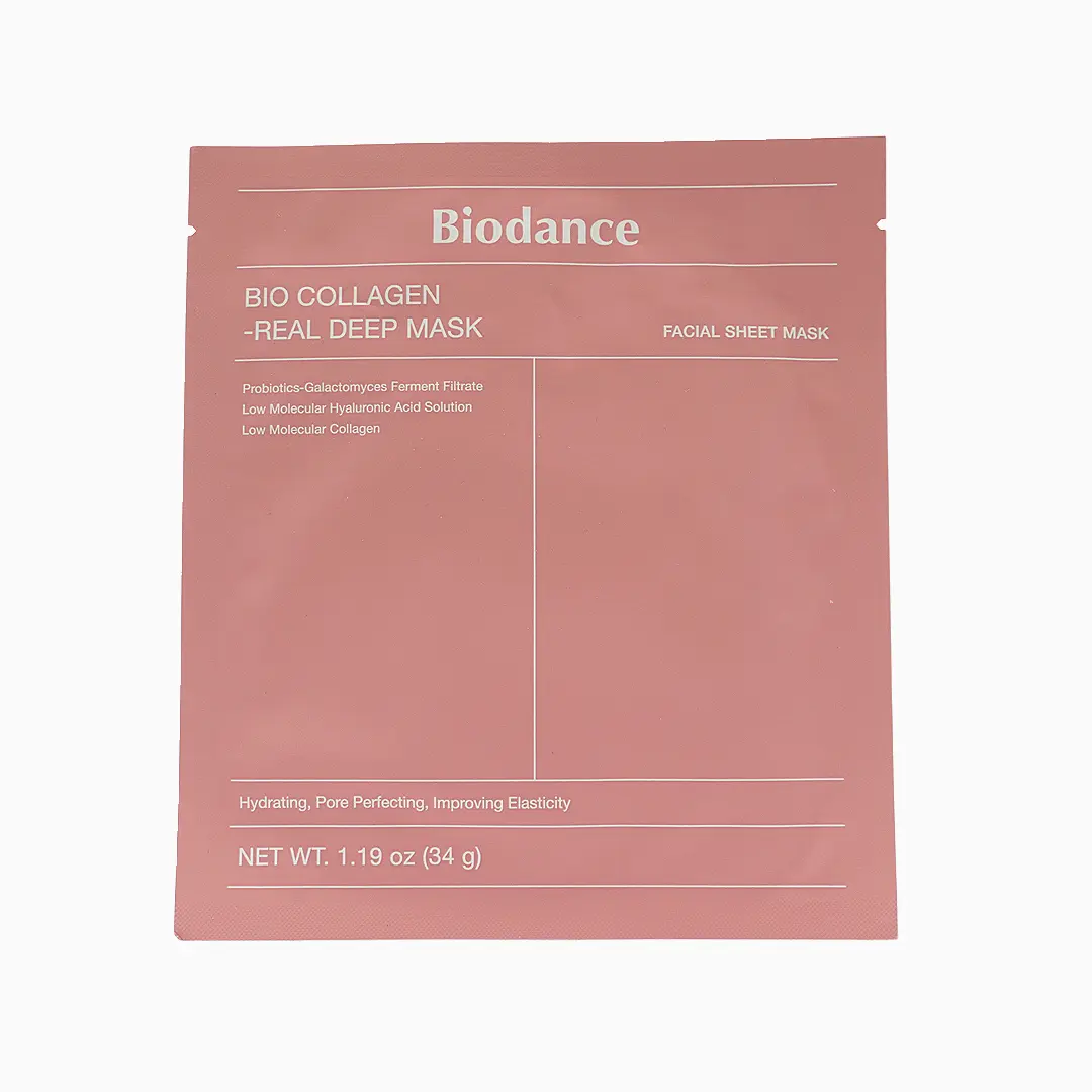 Biodance Bio Collagen Real Deep Sheet Mask, 34g x 4pc Unisex Facial Moisturizer with Hydrating Hyaluronic Acid & Vitamin E for Dewy, Radiant Smooth Skin Repair, Adults