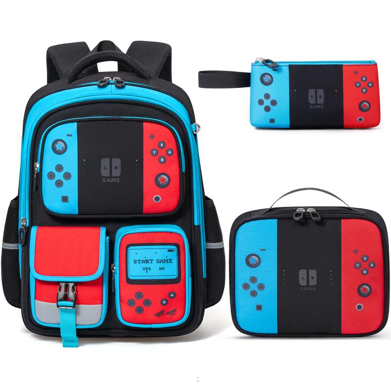 Fimibuke 3PCS Waterproof Backpack Set – Includes School Bag, Lunch Box & Pencil Case, Lightweight, School Backpack Book Bag for Back-to-School Students