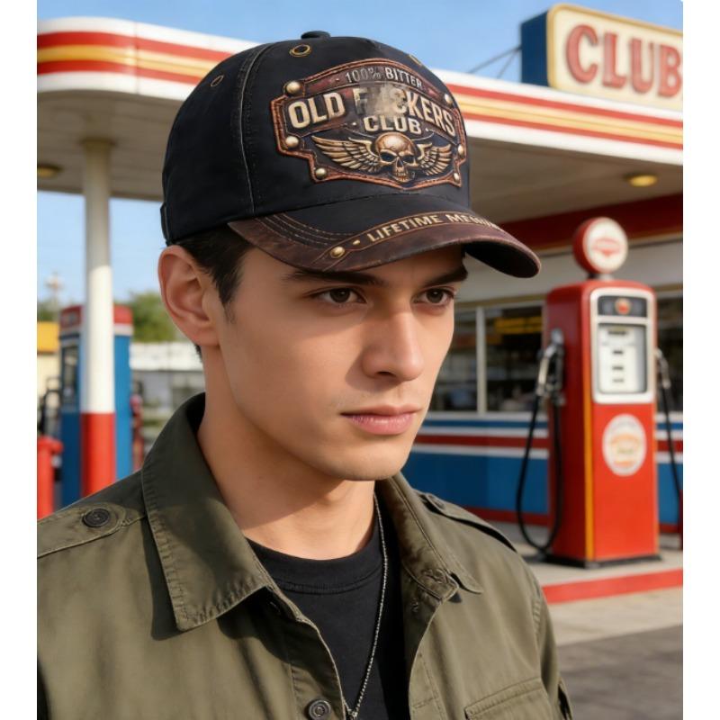 Digital printing Old Club Vintage Embroidered Cap, Vintage Distressed Baseball Cap, Unisex Retro Old Club Hat Gift for Men & Women