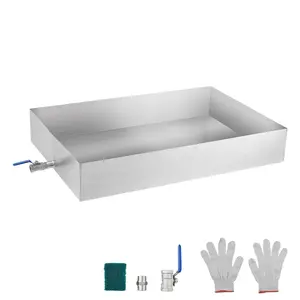 Garvee 24x36x6Inch Stainless Steel Maple Syrup Pan, 24 Gallon Capacity with Seamless Welding, 2 Valves & Thermometer Included for Outdoor Boiling & Evaporating