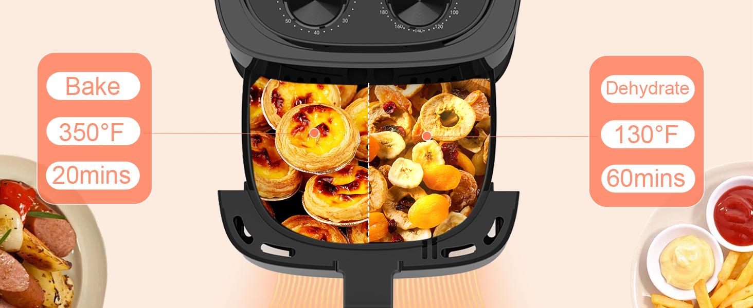 OSTBA 4.5QT Air Fryer with Tempered Glass LED Touch Screen, 6 Presets One-Touch Cooking, Adjustable Temp & Time, Dishwasher Safe Nonstick Basket, Oil-Free Healthy Cooking, 1–4 People