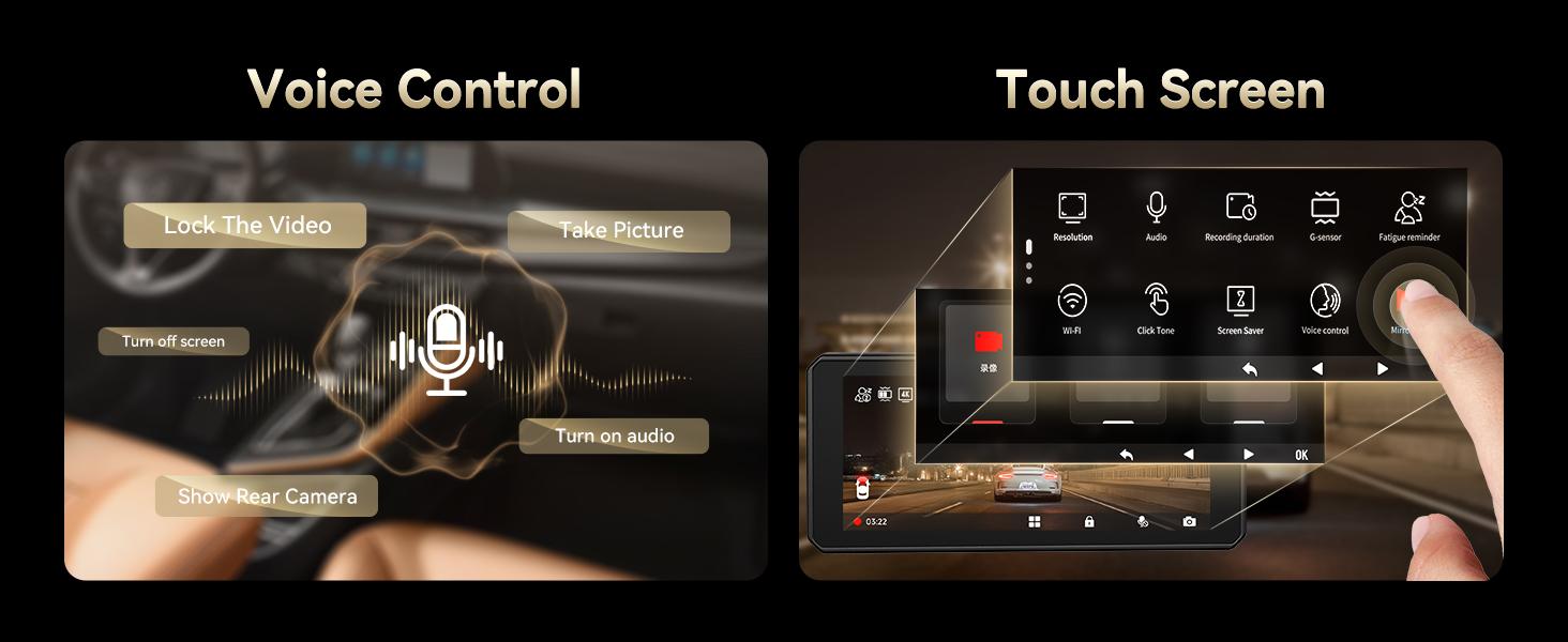 REDTIGER F77 4K+4K Dash Cam Front and Rear, Dual STARVIS 2 IMX678 HDR, Built-in 128GB eMMC, Voice Control Dash Camera for Cars with 5.8GHz WiFi, 4'' Touch Screen, GPS, Night Vision, 24H Parking Mode-Holiday Haul