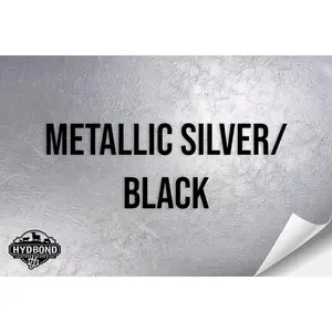 METALLIC SILVER/BLACK HYDBOND LEATHERETTE SHEET (12"x24") ULTRAHYD®