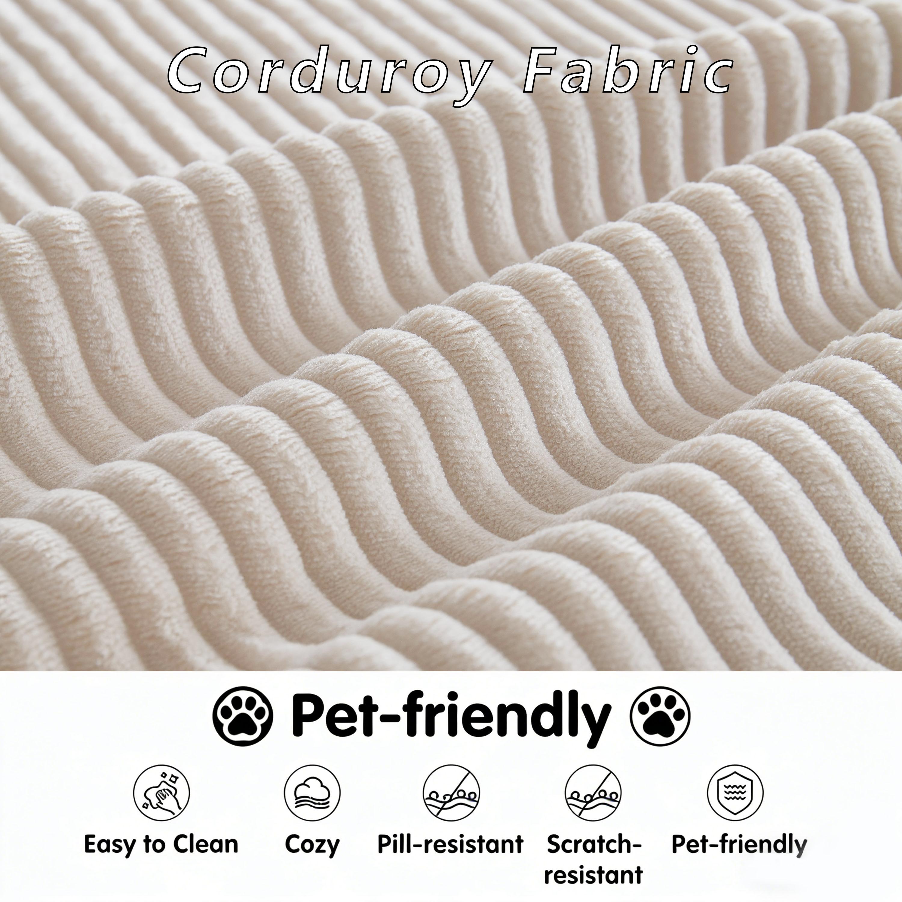 96.9" Cloud Sectional Sofa with L-Shape Chaise and Side Pockets , bonelesscouches compression bed ,Modern Modular Design, Deep Seating, Upholstered for Living Room/Bedroom, No Assembly Required (Corduroy Fabric), Left-facing 96.9" Cloud Sectional Sofa with L-Shape Chaise and Side Pockets , bonelesscouches compression bed ,Modern Modular Design, Deep Seating, Upholstered for Living Room/Bedroom, No Assembly Required (Corduroy Fabric), Left-facing