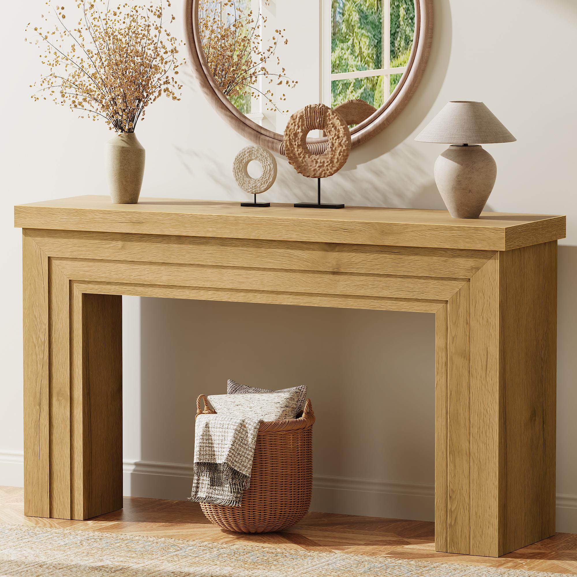 Huuger 54 Inch Entryway Table, Retangular Console Table with Storage, Farmhouse Sofa Table Behind The Couch, Long for Entrance, Hallway, Foyer, Living Room