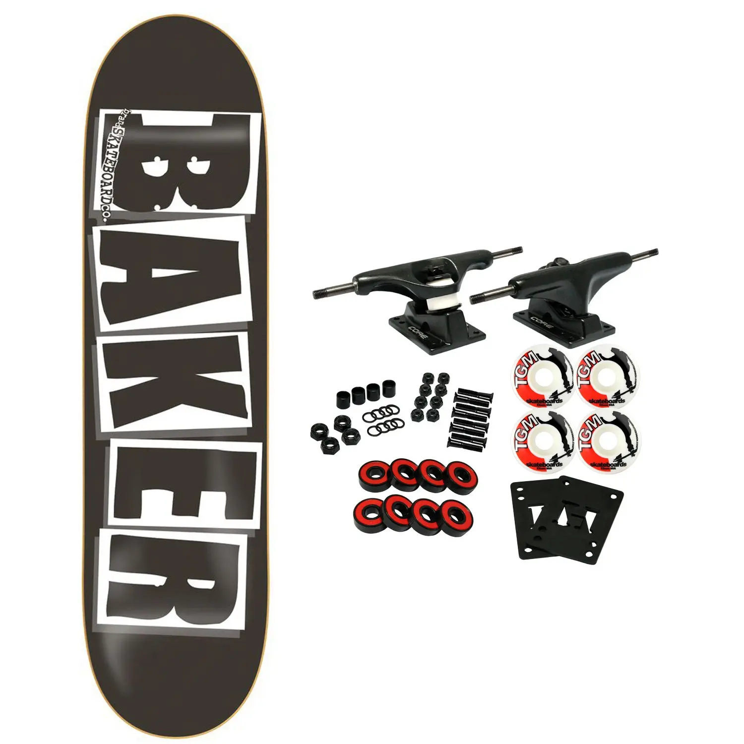Baker Skateboard Complete Brand Logo Black/White 8.125"