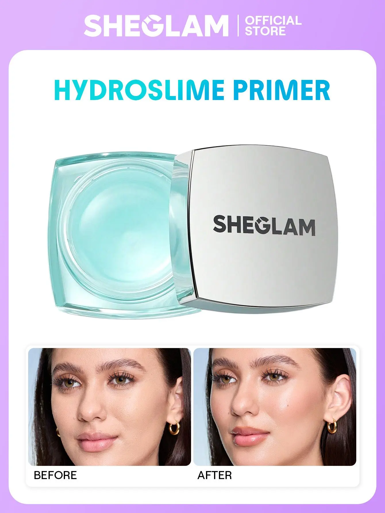 SHEGLAM HydroSlime Primer Hydrating Makeup Base Lightweight Smooth Long Lasting Primer Cream Face Cosmetic