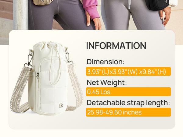 Telena  Outdoor Essentials RFID Water Bottle Holder with Strap 40 oz Crossbody Water Bottle Bags for Women Men Walking, Running