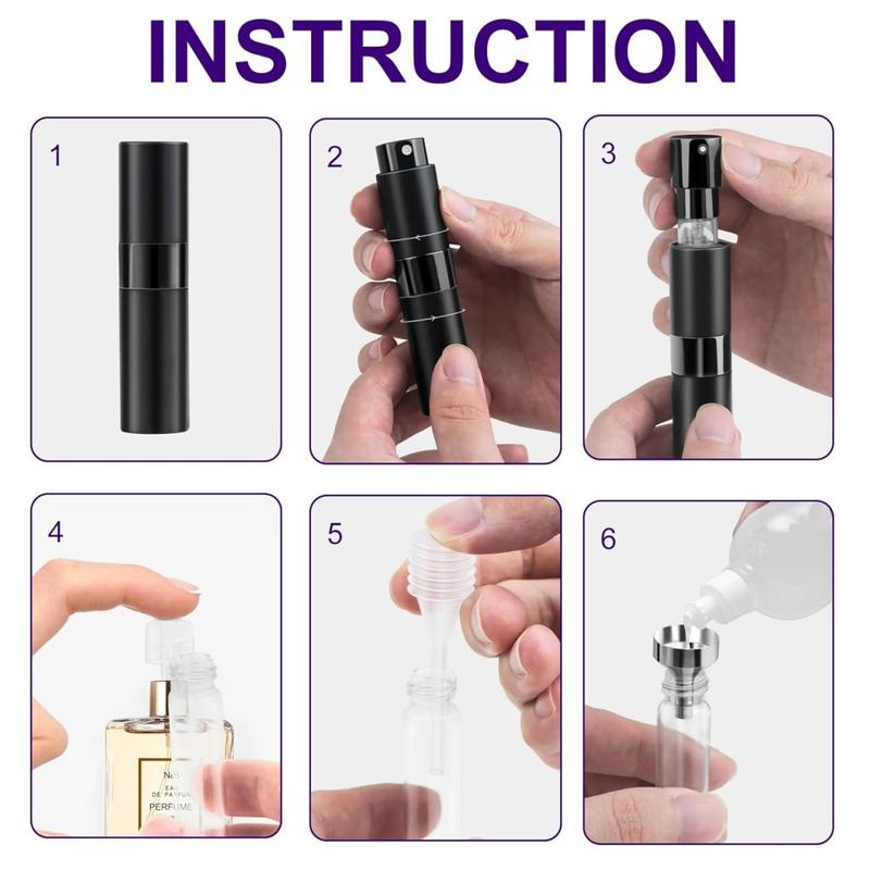 LMMAKE 8ml Refillable Perfume Spray Bottle Leak-proof Portable Design with Fine Mist Nozzle Ideal for Travel Gym Sessions or On-the-Go Use Compact Design Fits in Purse or Pocket Perfect for Frequent Travelers and Professionals hotels  cents mini spray