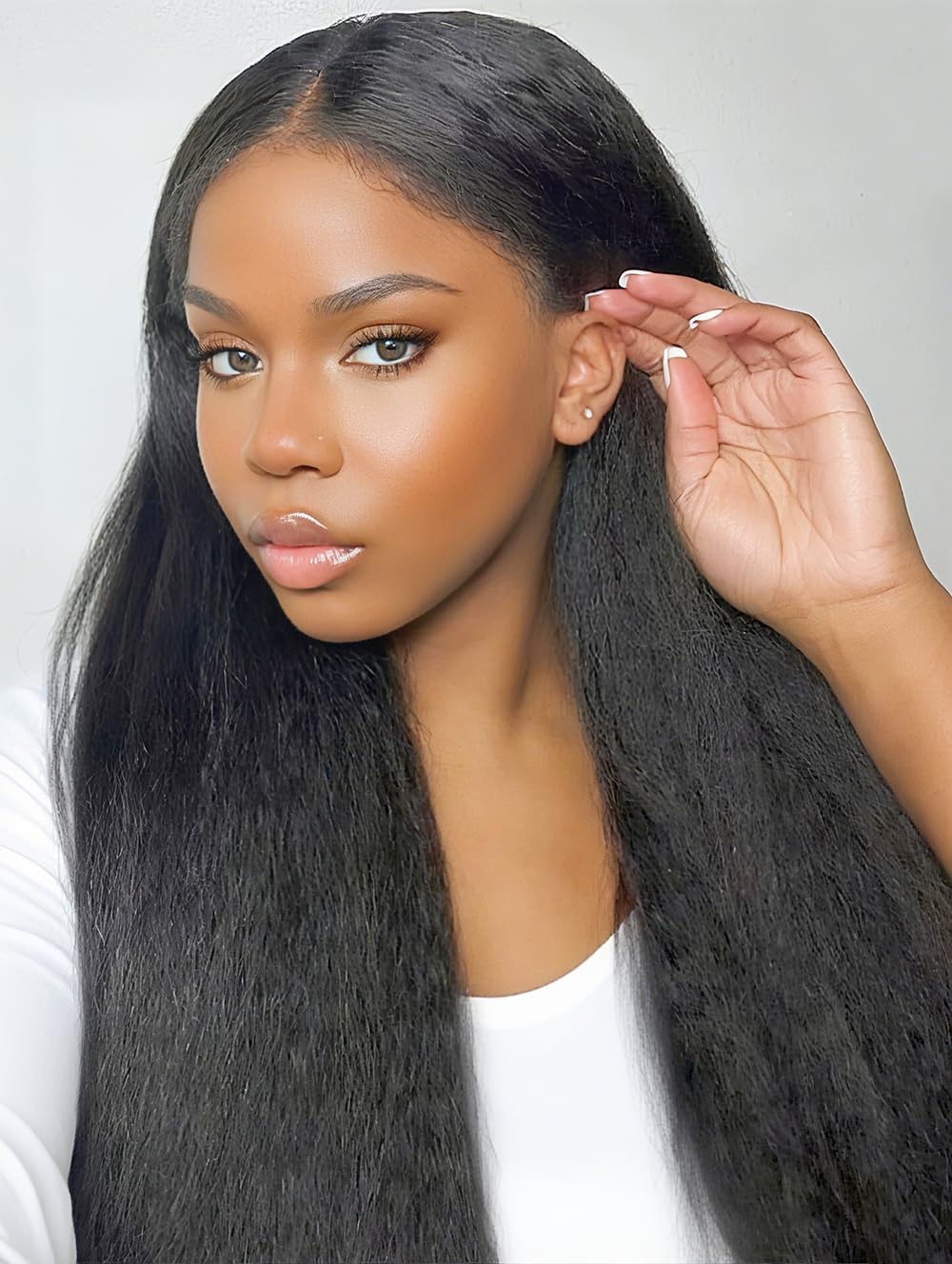 Mamushow 180% Density V Part Wig Human Hair Body Wave and Straight Human Hair Wigs for Black Women Upgrade U Part Human Hair Wig Full Head Clip In Half Wig