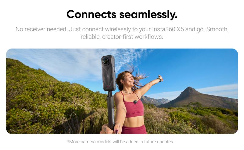 Insta360 Mic Air Transmitter 7.9g Ultralight Wireless Microphone Noise Cancelling for Vlog & Streaming Compatible with X5 X4 Ace Pro 2