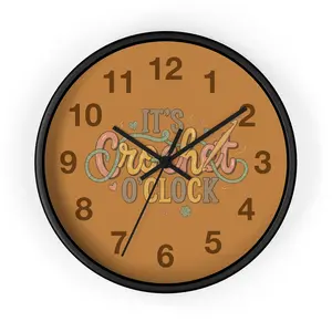 It's Crochet O'Clock Wall Clock | Crochet Theme, Yarn Illustration