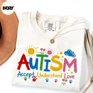 Comfort Colors Autism Shirt, Autism Awareness Shirt, Accept Understand Love T-Shirt, Autism Mom Shirt, Funny Autism Shirts, Autism Month TShirt