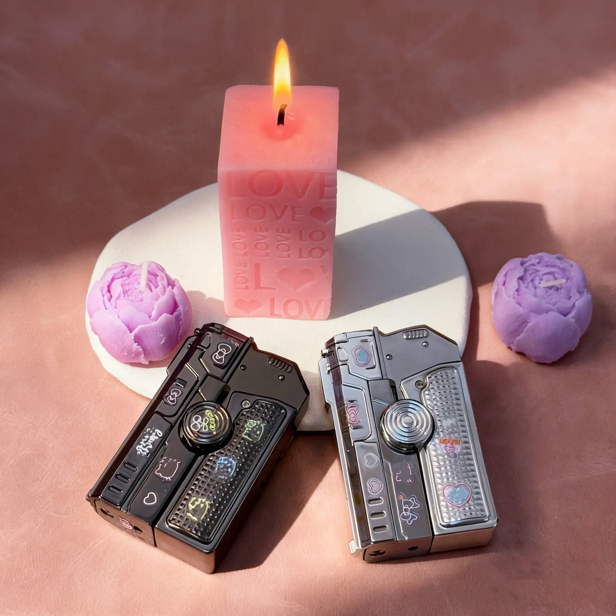 (Virtually gas-free)Sleek Metal Lighter with Integrated Fidget Spinner, Empty Shell, Customizable DIY Decoration, Unique Desk Accessory Tool