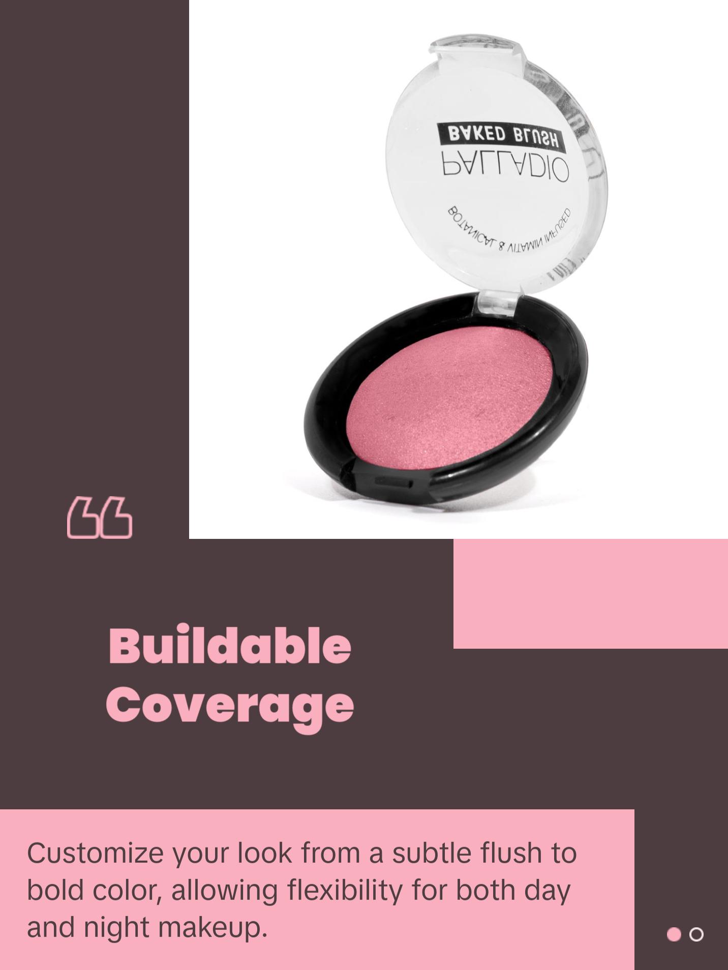 Palladio Baked Blush - Highly-Pigmented Shimmery Formula, Easy to Blend, Highly Buildable, Dry or Wet for Natural Glow or Luminous Look - Makeup