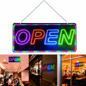 LED "OPEN" Sign, No-drill Installation, High-brightness Light-up Letter Signage, Shop Window Advertising Light for Customer Attraction- for Storefront, Coffee Shop, Bar, Salon Window