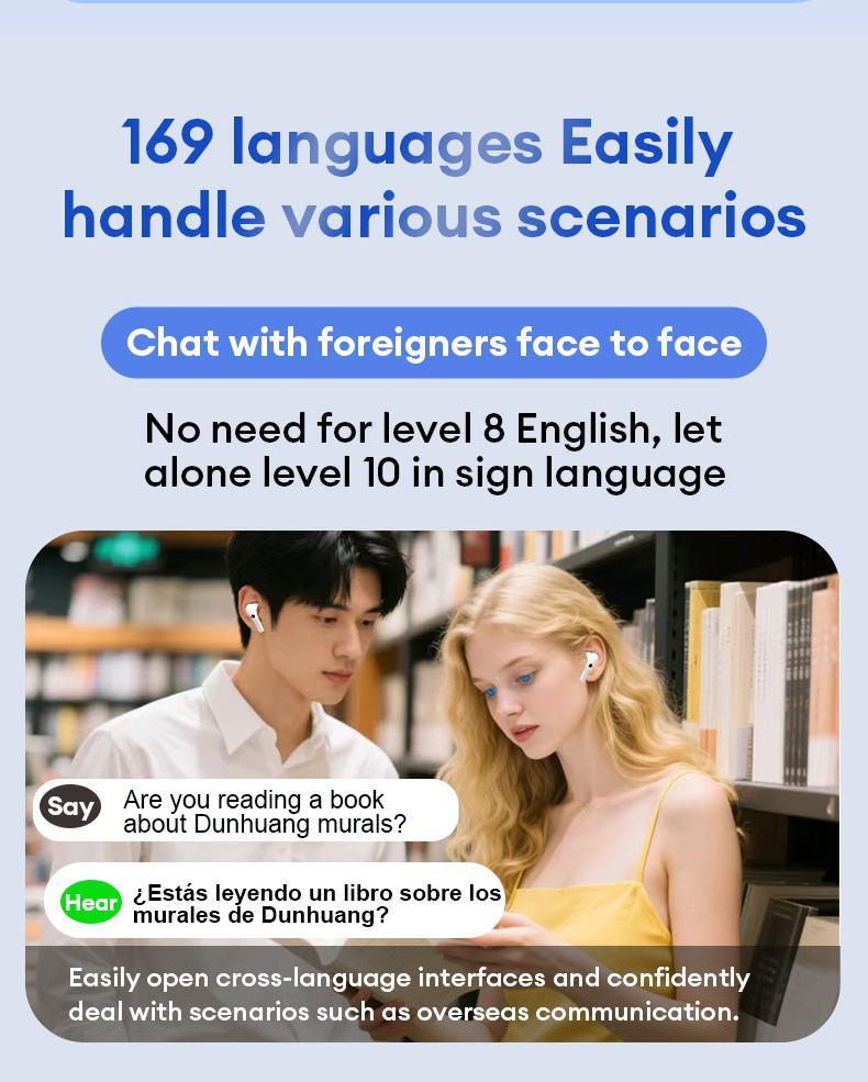 MGALL Y49 Multifunctional Wireless Headphones Supports 169 Language Translation, with 2025 Bluetooth 6.0, Colorful LCD Smart Touch Screen, Personalized Screensaver, Hi-Fi Sound, IPX5 Waterproof, Ideal for Office, Study, Sport & Calls