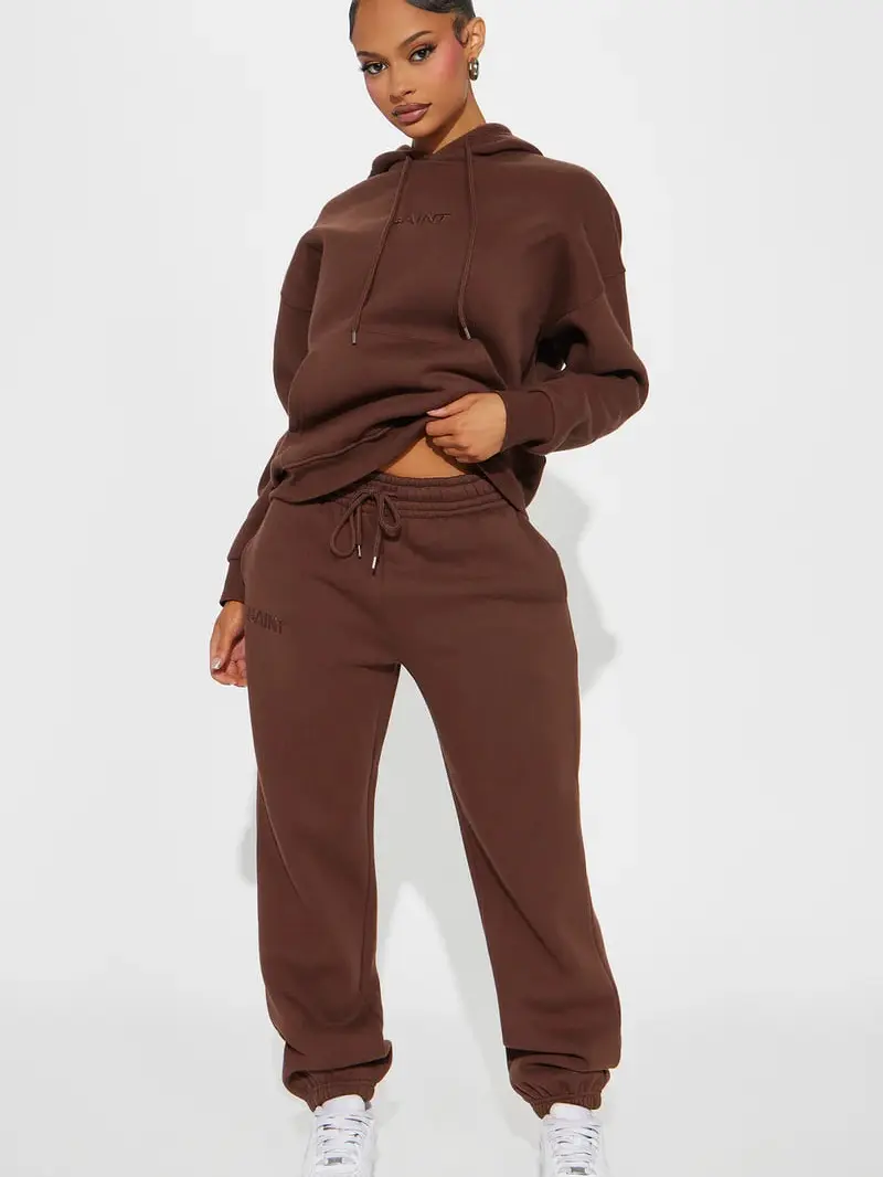 Saint Sweatpant Set – Chocolate | Cozy Two-Piece Lounge Set