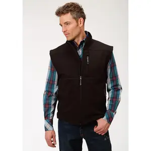 Roper Mens Black Polyester Conceal Carry Fleece Vest