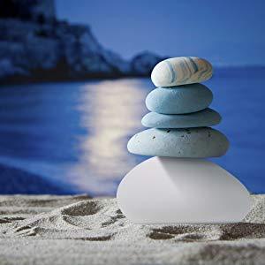 Hoodink Solar Garden Lights Outdoor Glow Cobblestone Shape Lamp Garden Decor Light-White & RGB Light Waterproof Landscape Night Lights for Lawn/Patio/Path