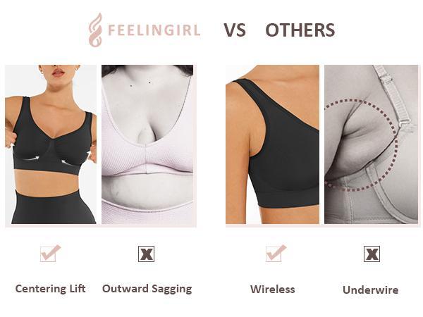 FeelinGirl #LiveStream Bras for Women No Underwire Seamless Light Push Up Bralette Full Coverage Comfy Everyday Bras Wide Straps Comfort Womenswear Everyday