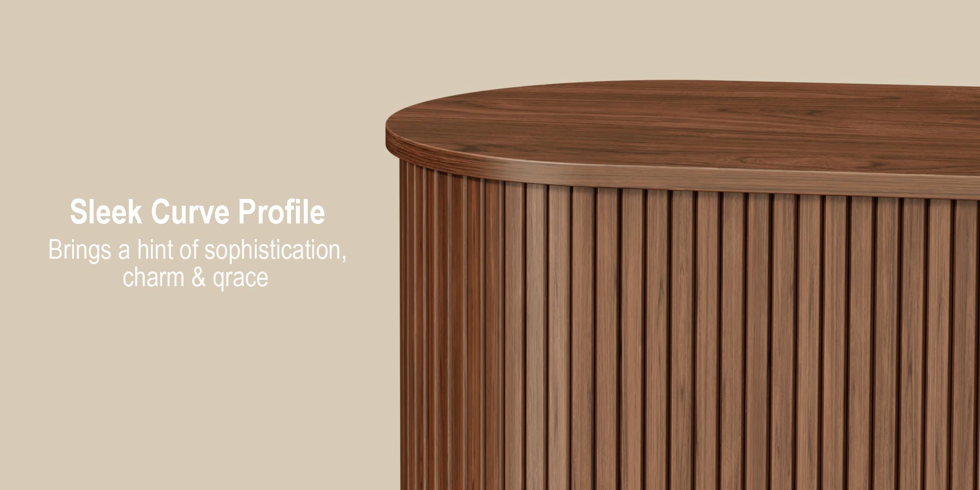 【SPOTLIGHT DAY & Sliding Doors Design】ONBRILL 40/55/63" Gorgeous Fluted Buffet Cabinet, Coner Coffee Bar With Storage,  Mid Century Modern Sideboard with Adjustable Shelf, Accent Wood Console Table for Kitchen Entryway Living Room Furniture