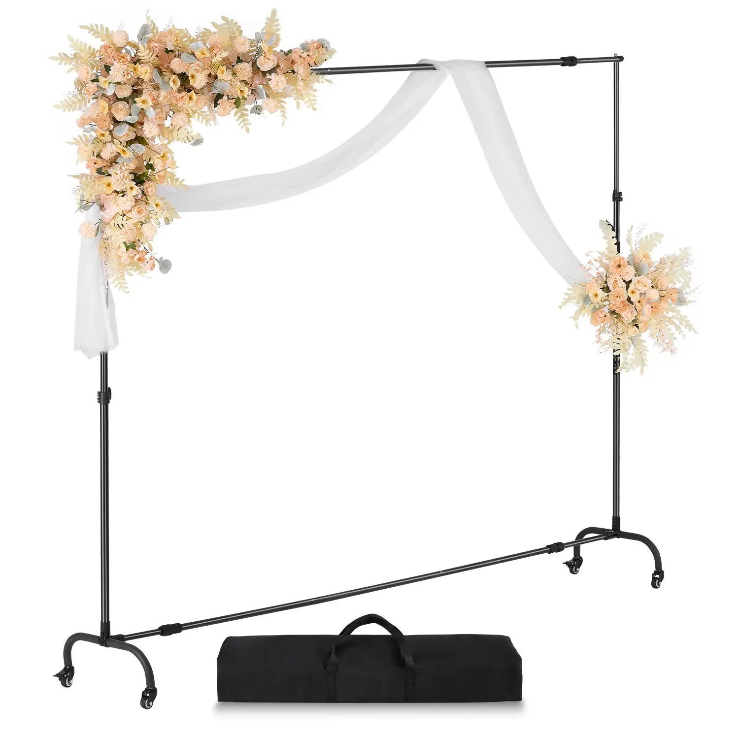 【SummerFinds】VEVOR Backdrop Stand with Wheels,  , 7 x 10 ft Adjustable Photo Backdrop Stand Kit, Moveable Background Backdrop Stand, Heavy Duty Projector Screen Stand, for Wedding, Photo Studio & Party